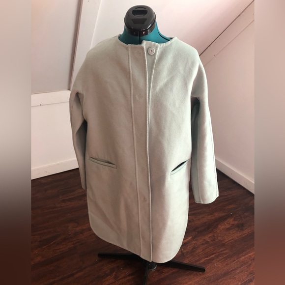 🧺J. Jill Icy White Jade Double Faced Snap Front Coat, size S - Picture 5 of 7